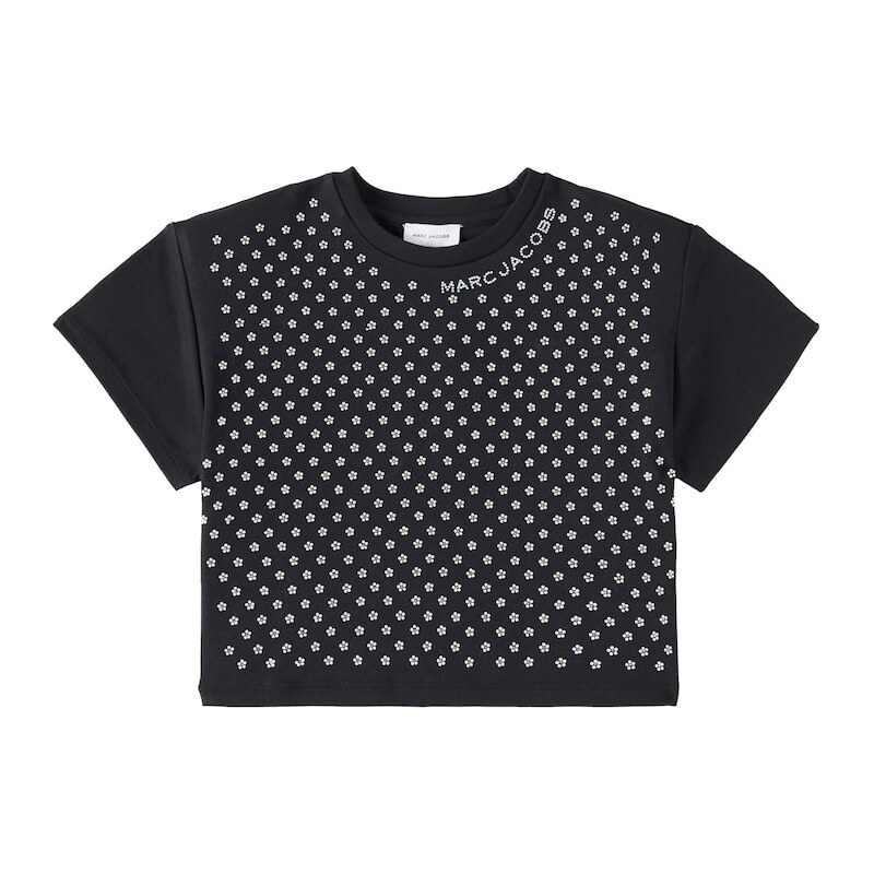 Marc Jacobs Kids Floral embellished cotton T-shirt