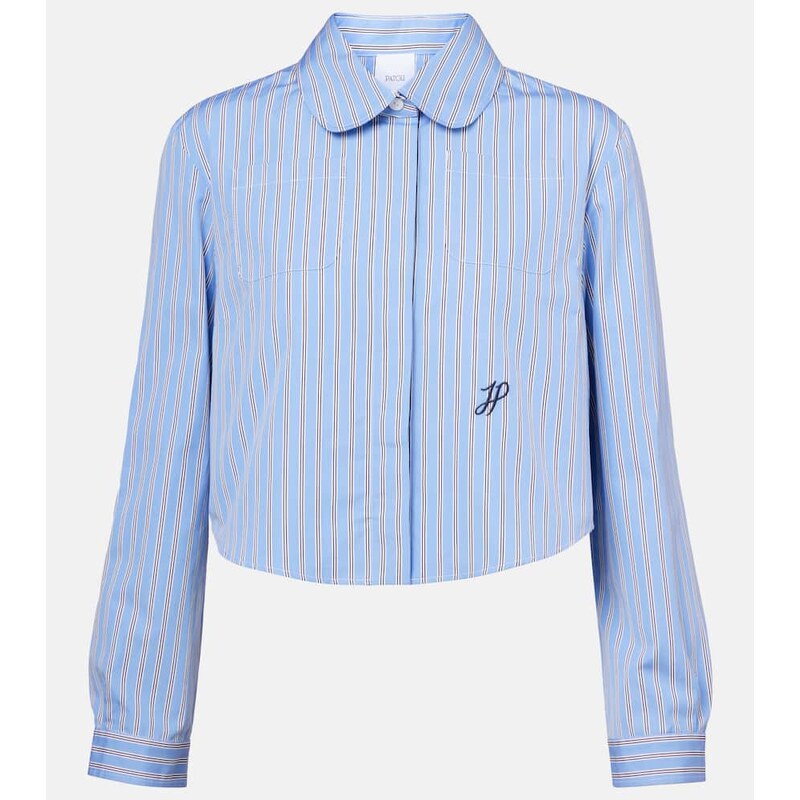 Patou Bengal stripe cropped poplin shirt