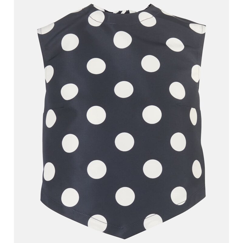 Patou Polka-dot open-back faille crop top