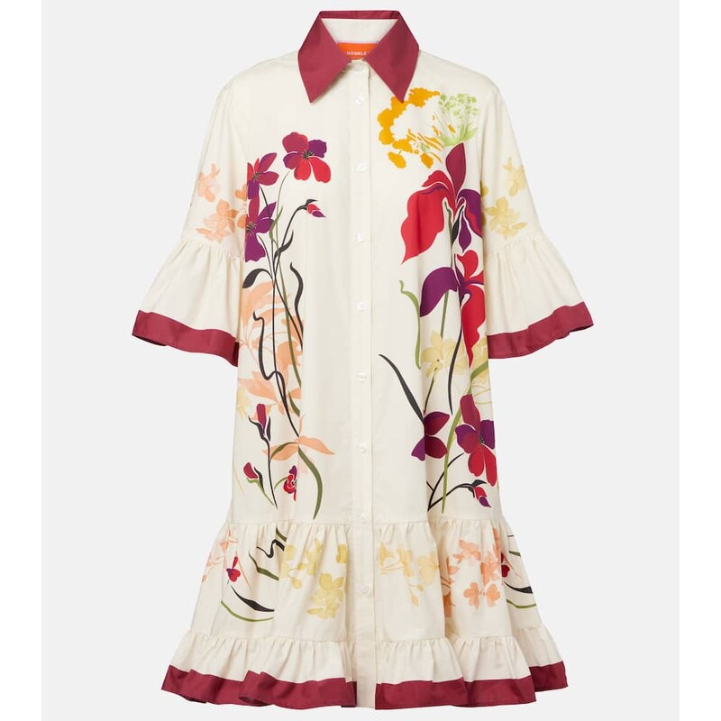 La DoubleJ Choux floral cotton poplin shirt dress