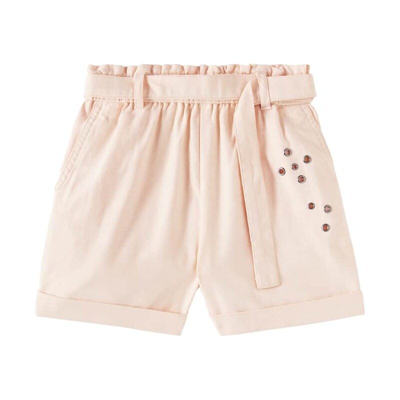 Scotch & Soda Kids Embellished belted cotton shorts