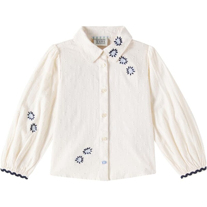 Scotch & Soda Kids Embroidered cotton shirt