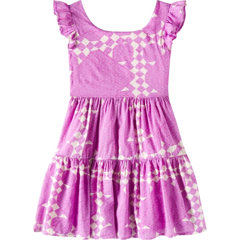 Scotch & Soda Kids Printed tiered cotton-blend dress