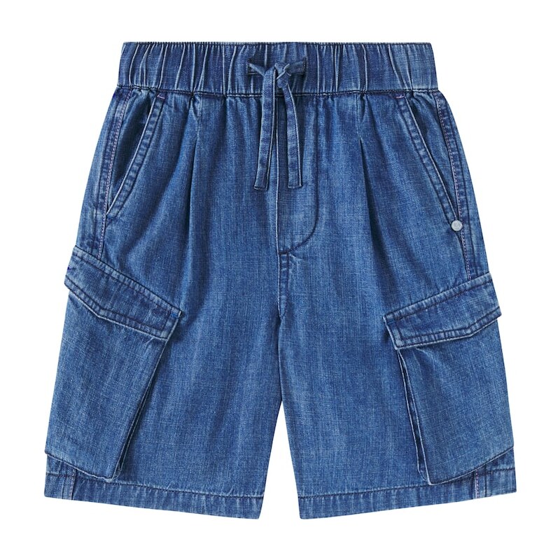 Scotch & Soda Kids The Pitch Loose denim cargo shorts