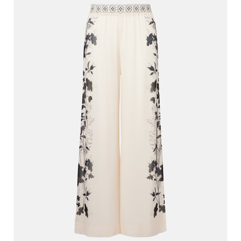 La DoubleJ Printed silk palazzo pants