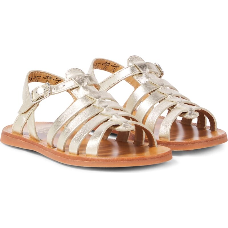 Pom dApi Plagette Strap metallic leather sandals