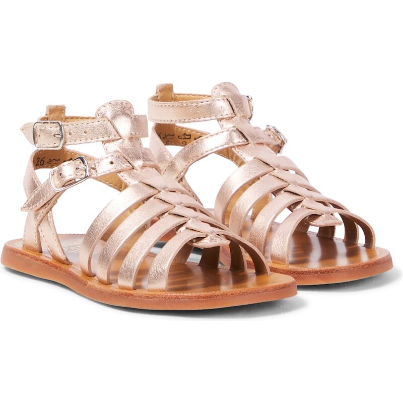 Pom dApi Plagette Gladiator metallic leather sandals