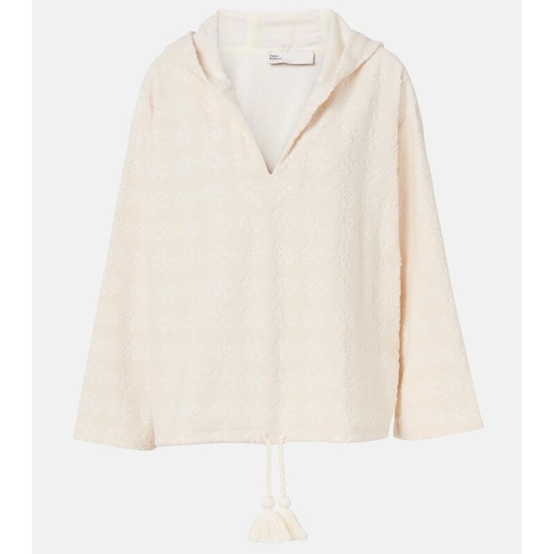 Tory Burch Jacquard cotton-blend terry sweater