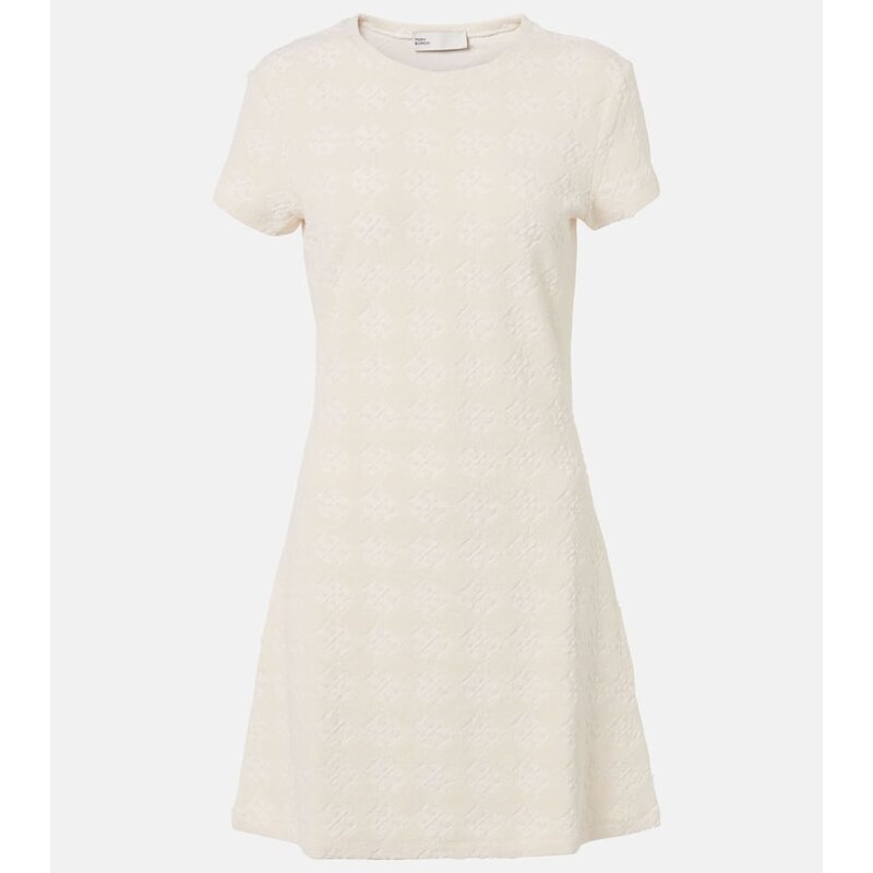 Tory Burch Logo cotton-blend terry jacquard minidress