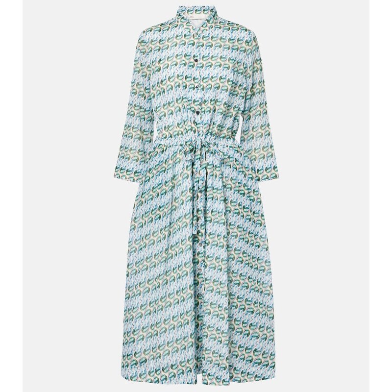Tory Burch Printed silk and cotton midi dress