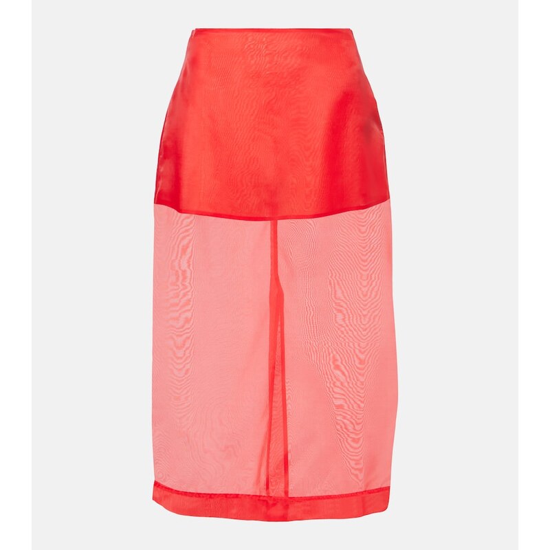 The Frankie Shop Peri sheer silk-blend midi skirt