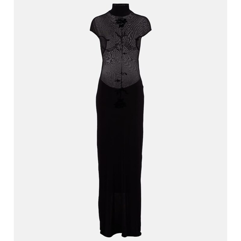 Jean Paul Gaultier Velvet jersey maxi dress