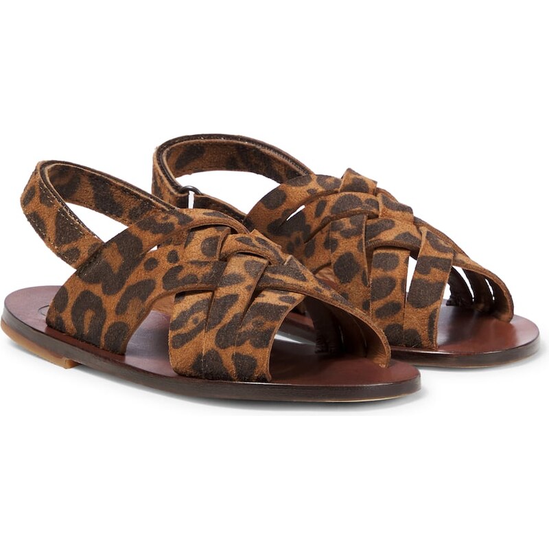 PèPè Leopard-print suede sandals