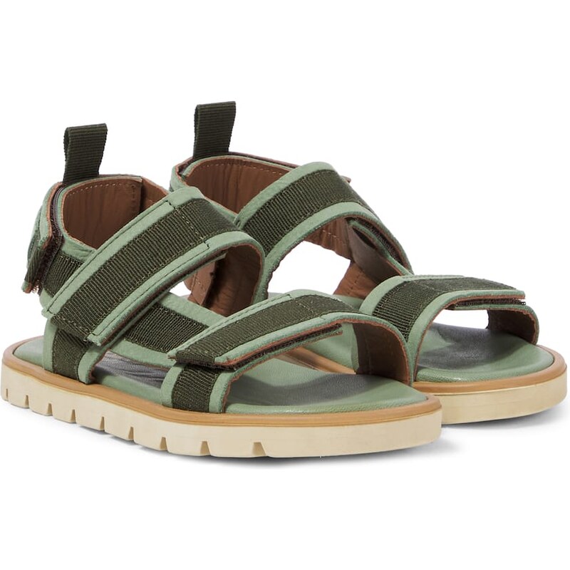 PèPè Suede-trimmed sandals