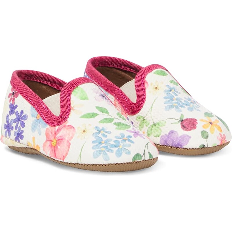 PèPè Baby Eden floral leather slip-on shoes