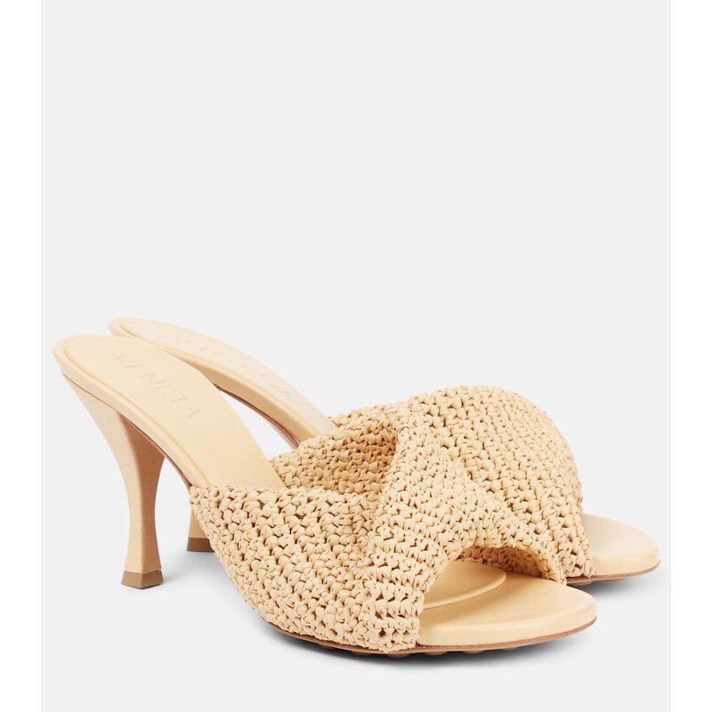 Bottega Veneta Blink 80 crochet raffia mules