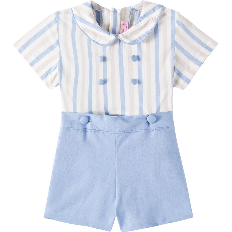 La Coqueta Baby Fantino linen and cotton playsuit