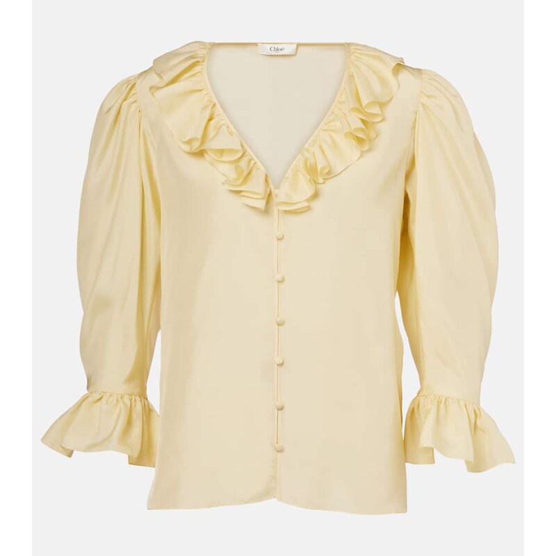 Chloé Ruffled silk habutai blouse