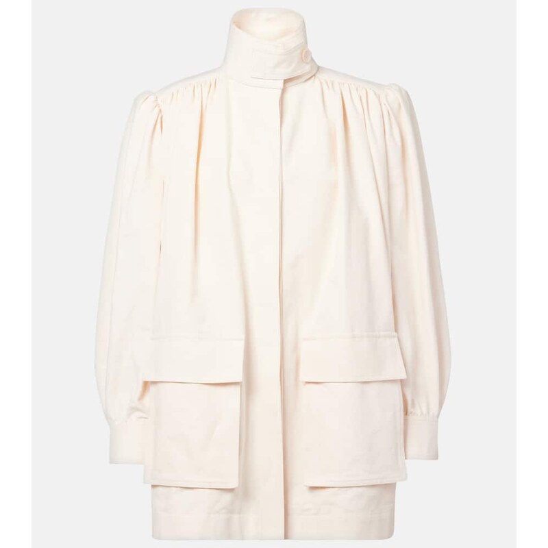 Chloé Gathered cotton canvas jacket