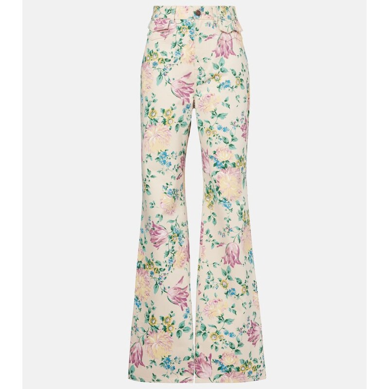 Chloé Floral high-rise flared jeans