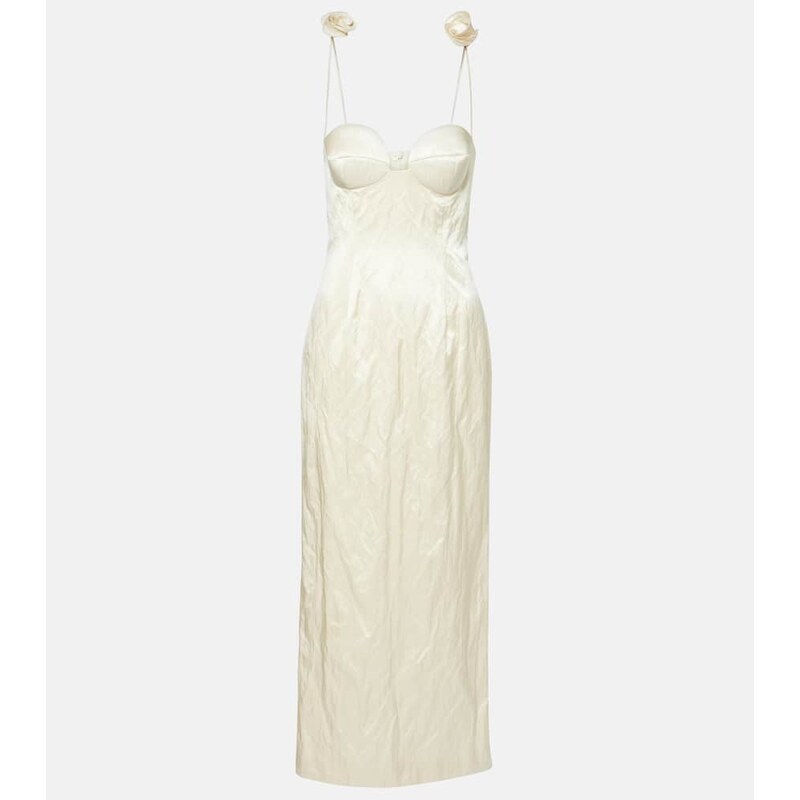 Magda Butrym Floral-appliquÃ cotton-blend bustier dress