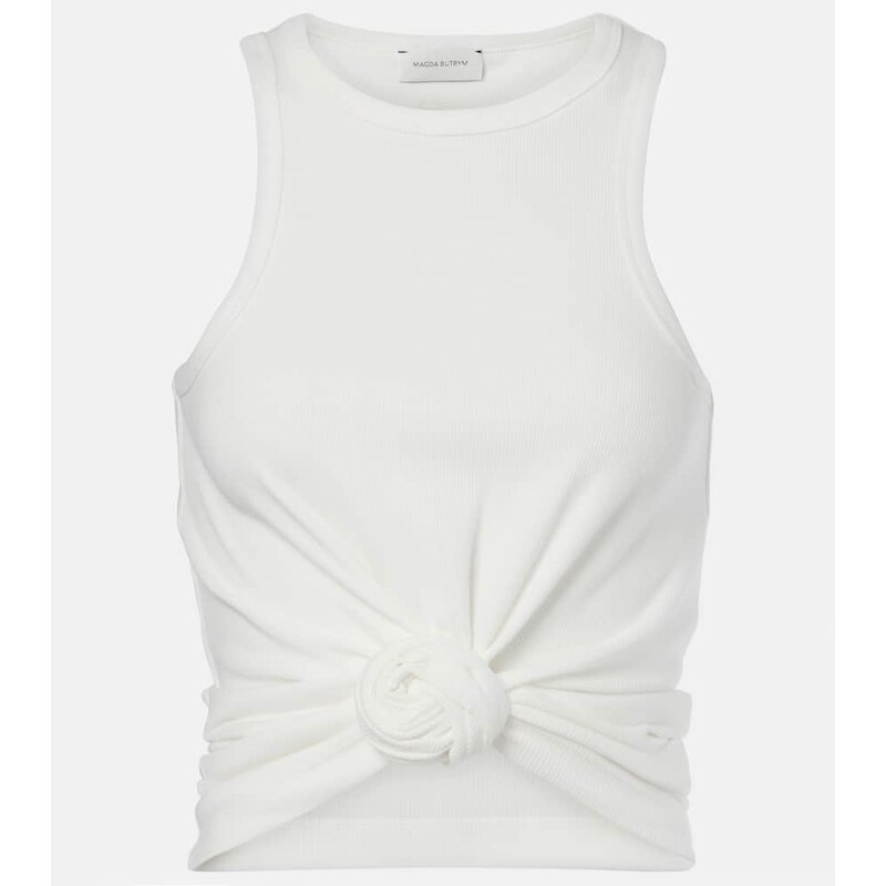 Magda Butrym Gathered cotton-blend tank top