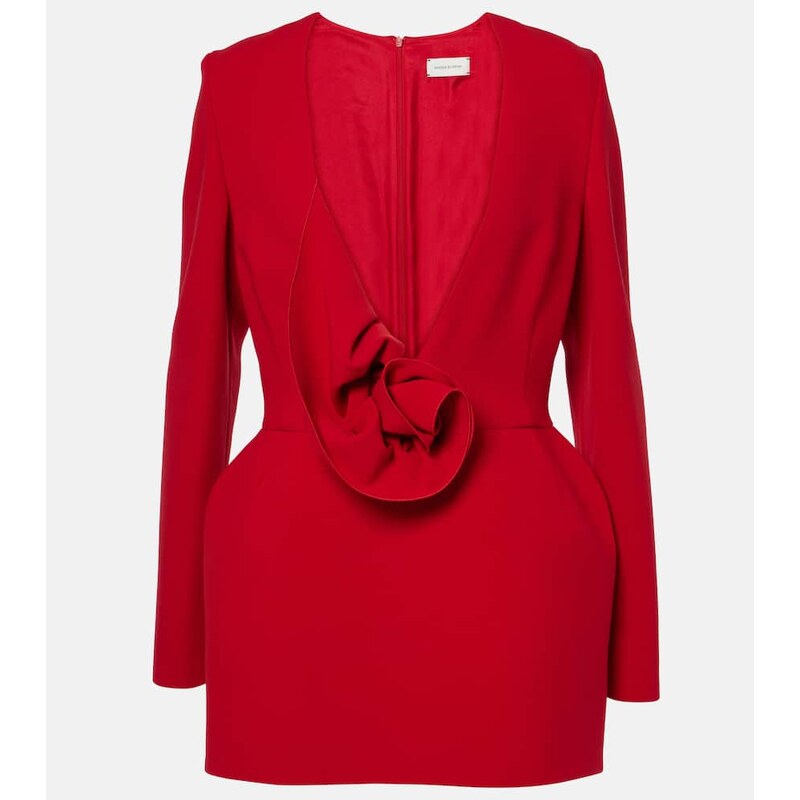 Magda Butrym Floral-appliquÃ wool-blend minidress
