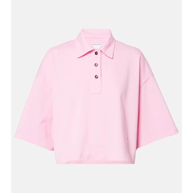 Bottega Veneta Cropped cotton polo shirt