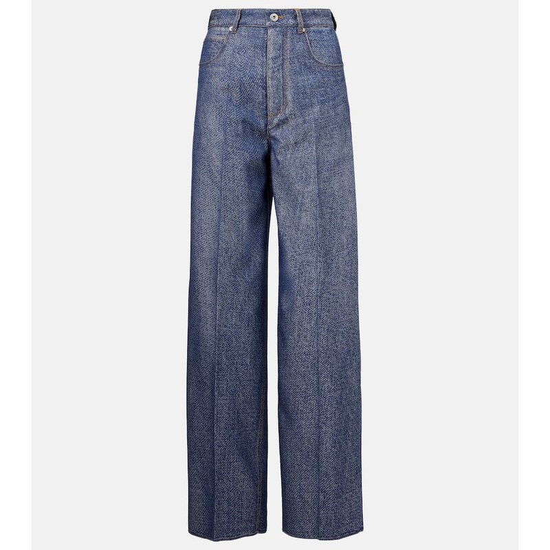 Bottega Veneta Trompe lÅil wool and cotton wide-leg pants
