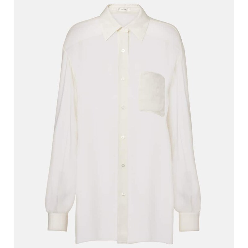 The Row Nesson oversized striped cupro shirt