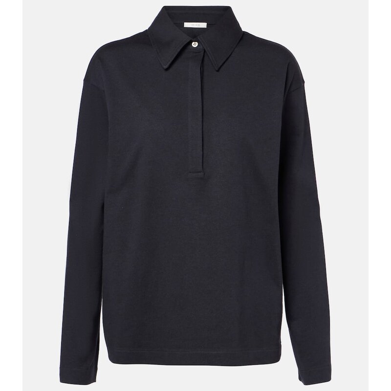 The Row Roddie cotton and silk jersey polo shirt