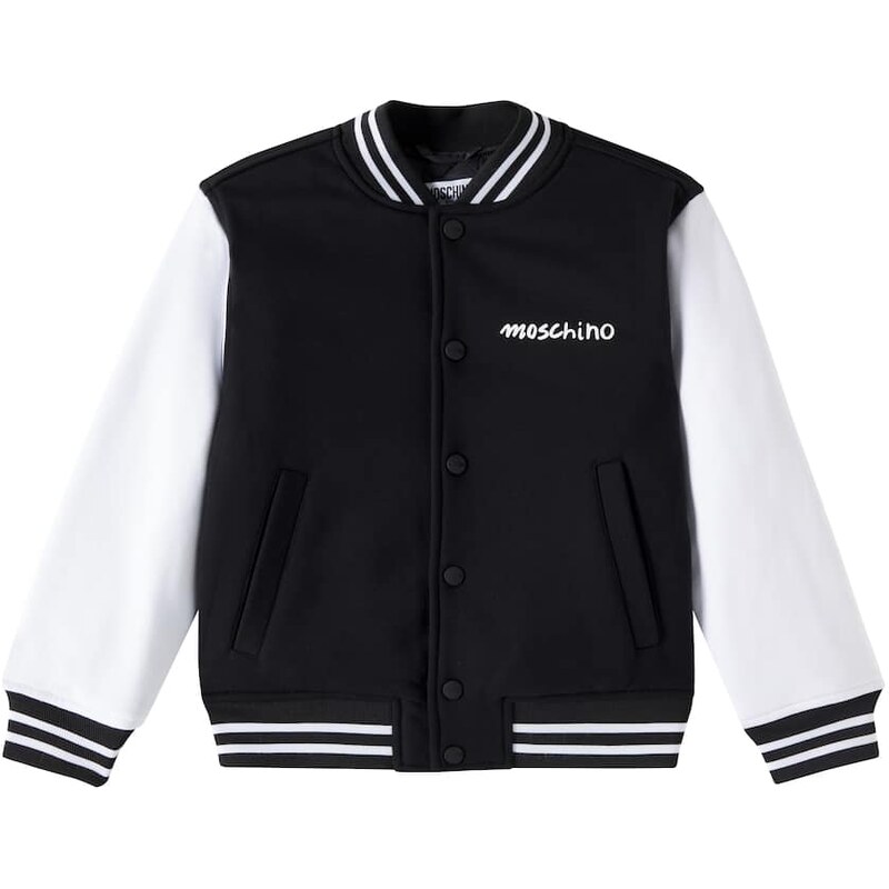 Moschino Kids Logo padded cotton-blend bomber jacket
