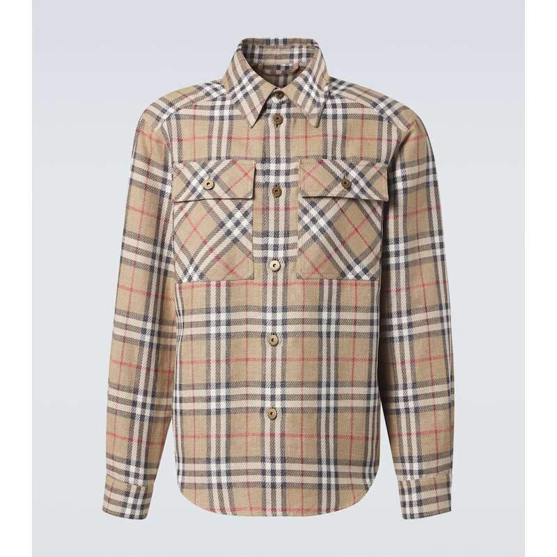 Burberry Burberry Check cotton and linen shirt