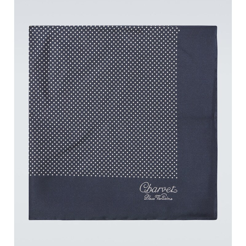 Charvet Polka-dot silk pocket square