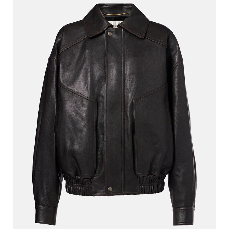Dámský leather bomber Saint Laurent v černé barvě