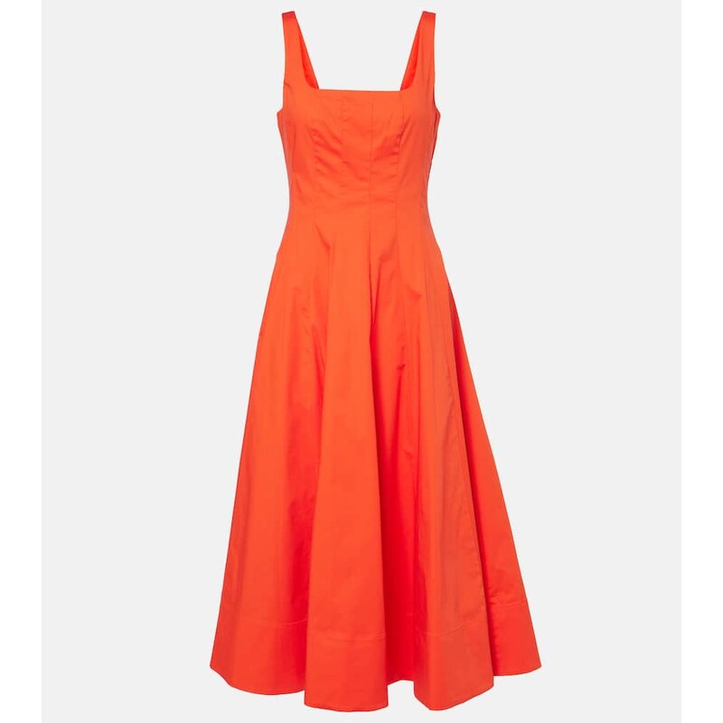 Staud Wells cotton poplin midi dress