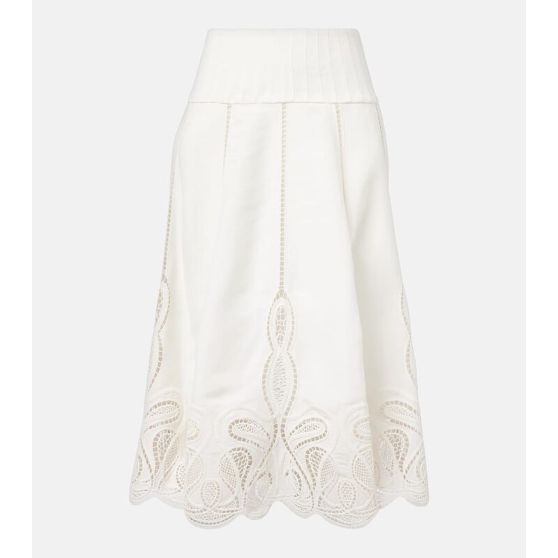 Simkhai Kaius lace-trimmed line-blend midi skirt
