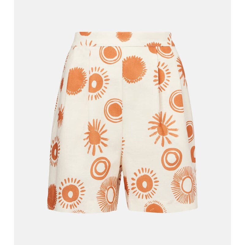 Asceno Dallas printed linen and cotton shorts
