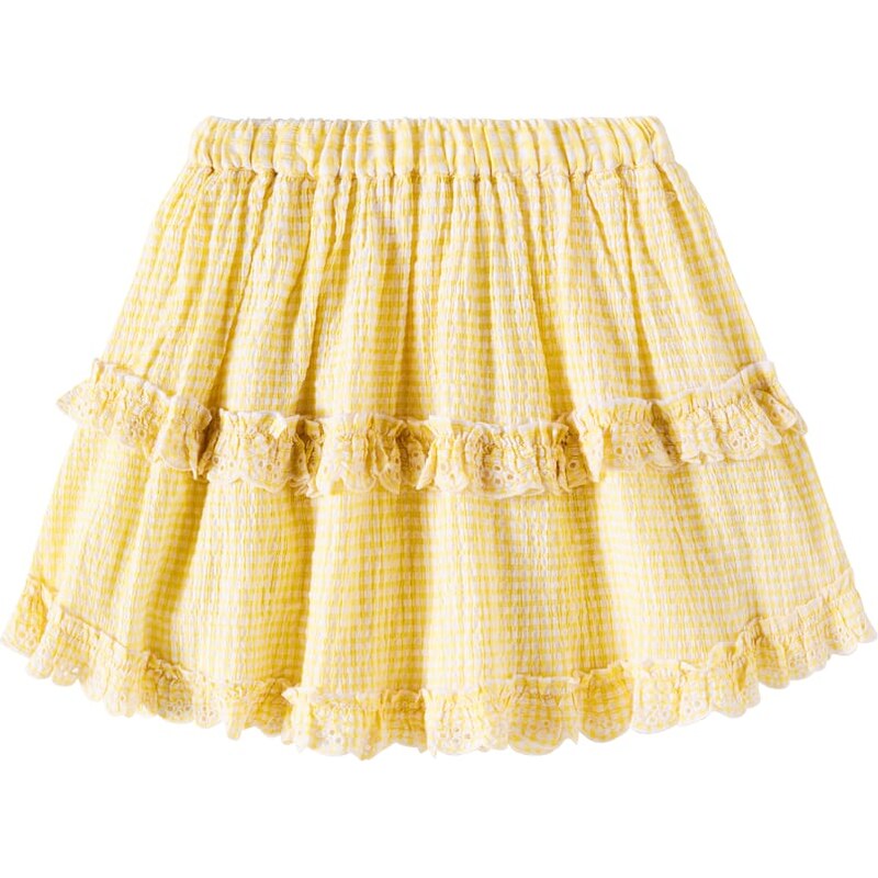 Tartine et Chocolat Gingham cotton-blend skirt