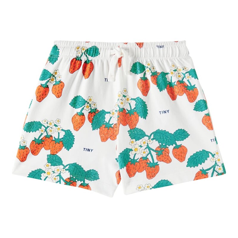 Tinycottons Strawberries cotton jersey shorts
