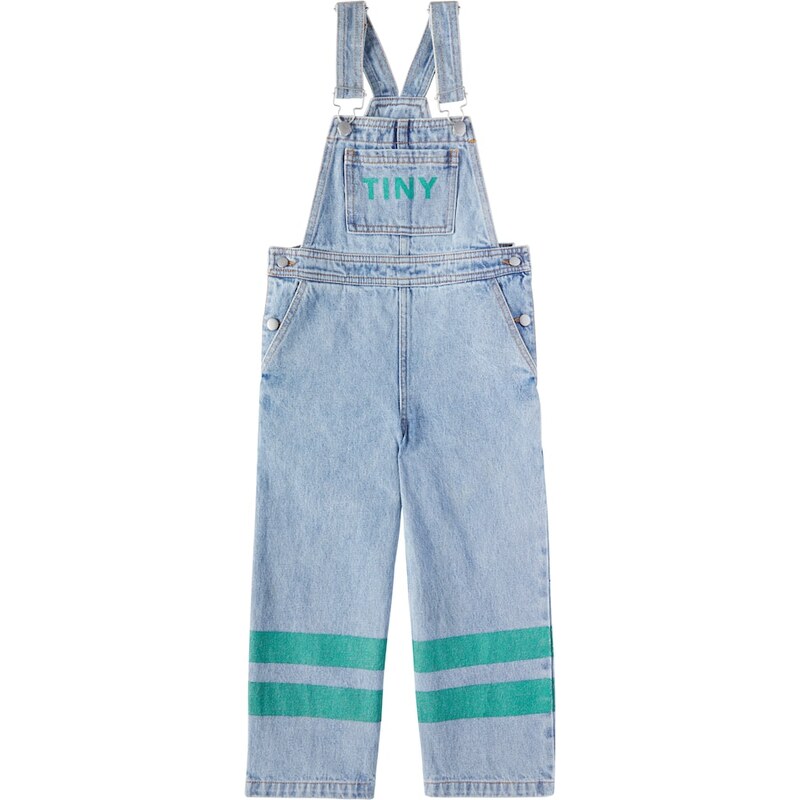 Tinycottons Stripes logo denim overalls