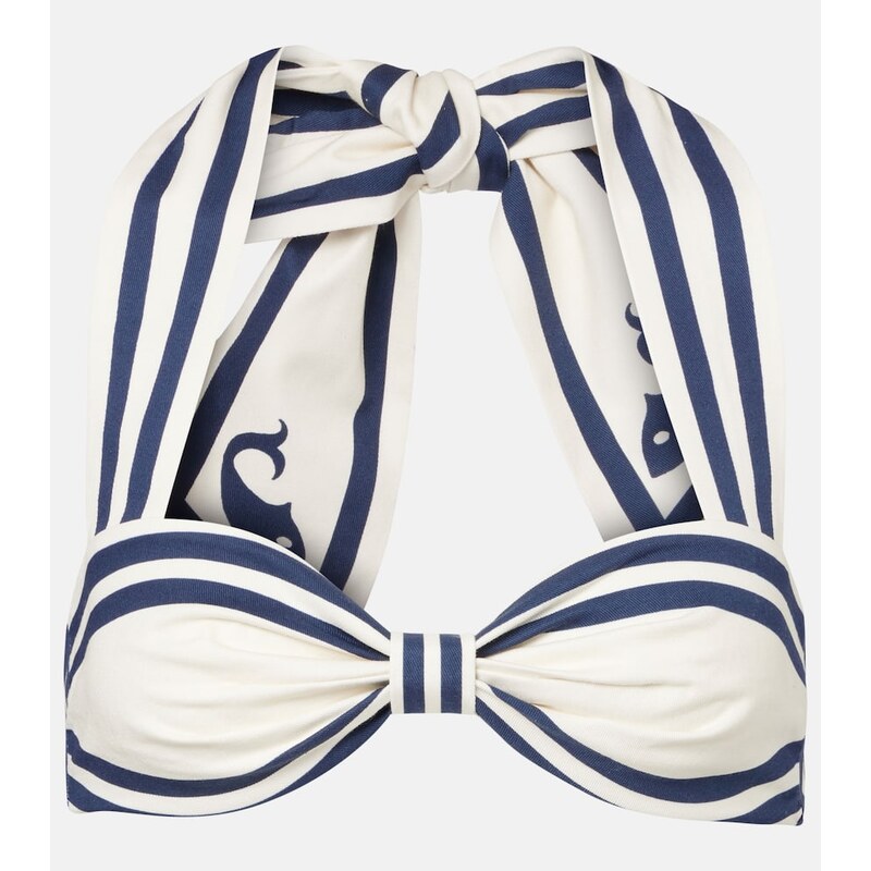 Alémais Marine striped cotton bra top