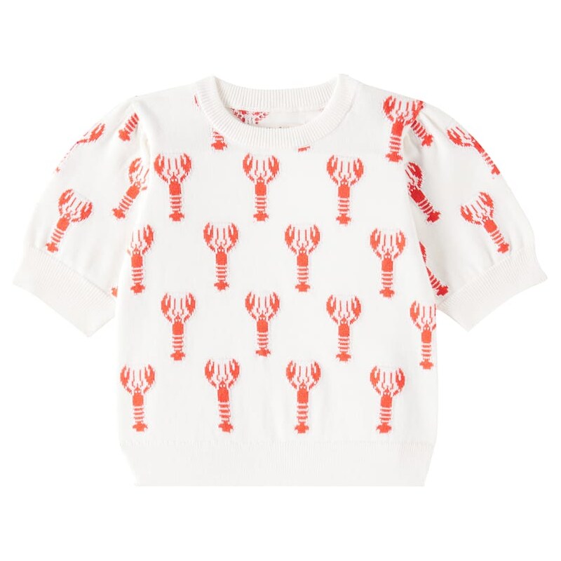 The New Society Oia intarsia cotton top