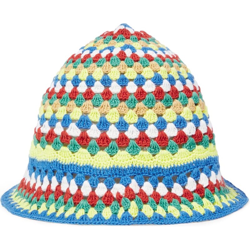 The New Society Serifos striped crochet cotton bucket hat
