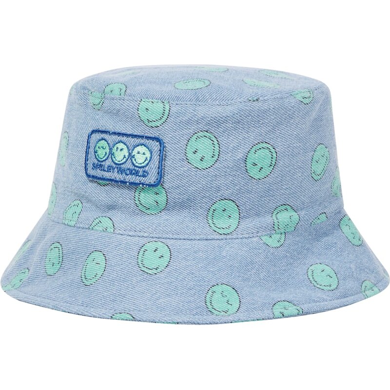The New Society Smiley denim bucket hat