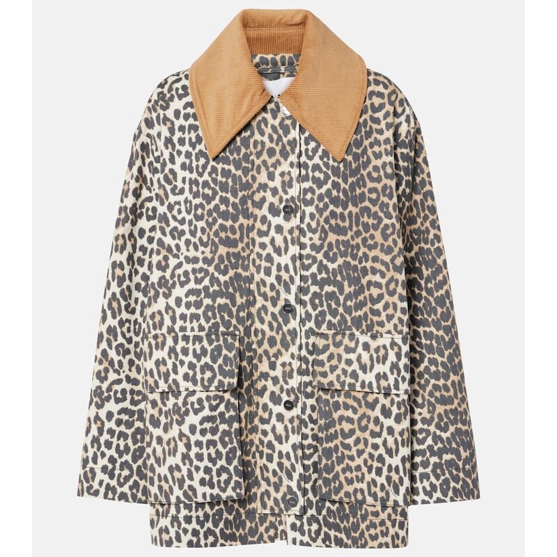 Ganni Leopard-print canvas jacket