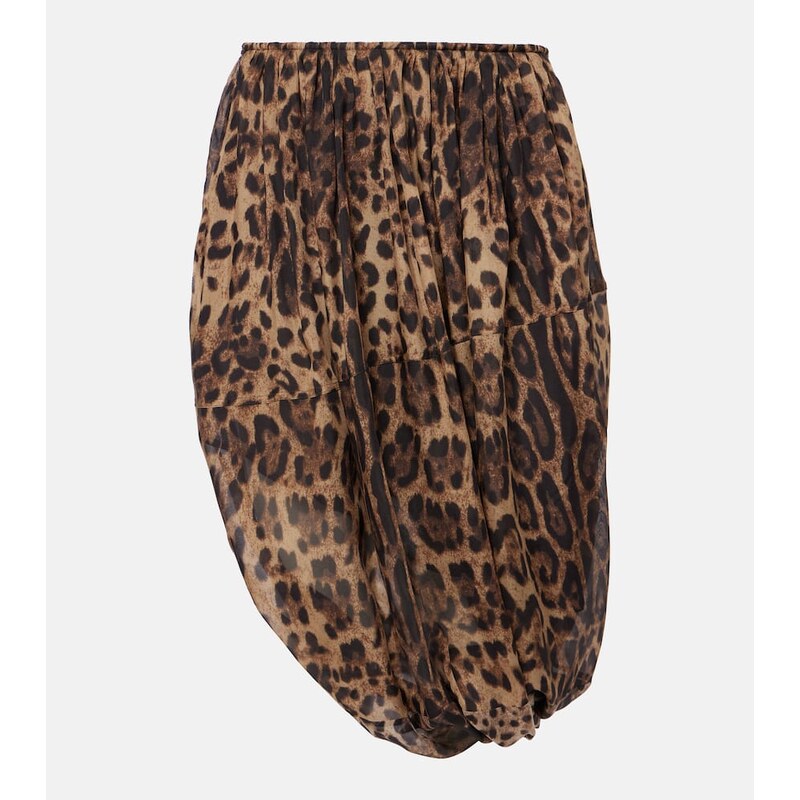 Jacques Wei Leopard-print chiffon midi skirt