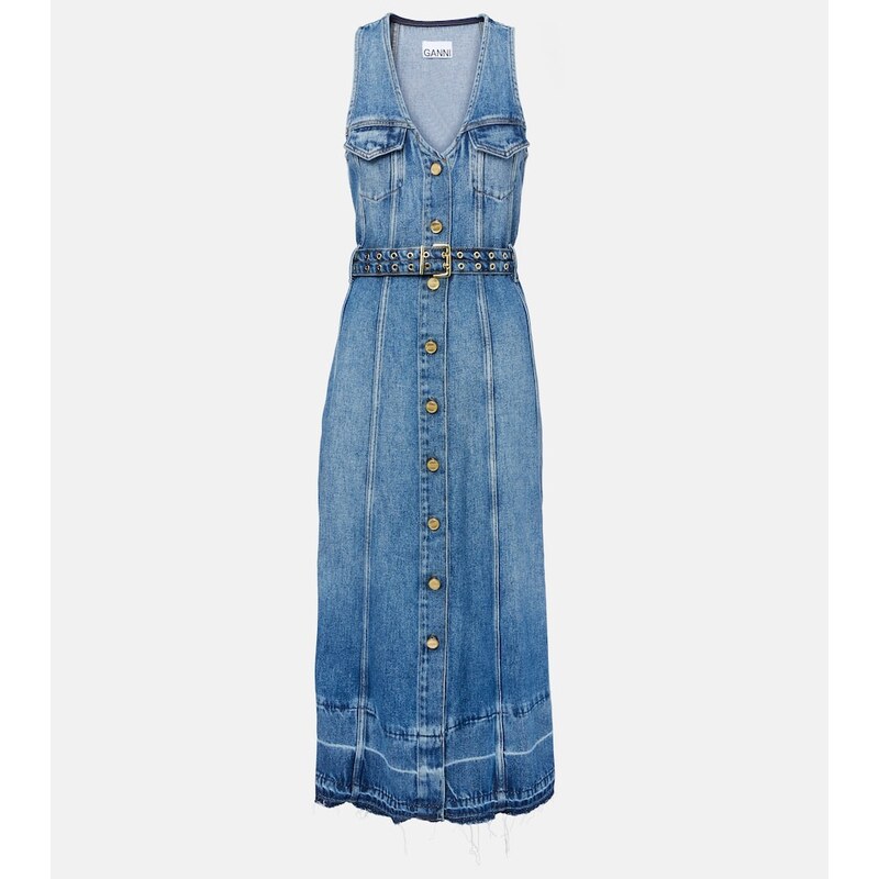 Ganni Denim midi dress