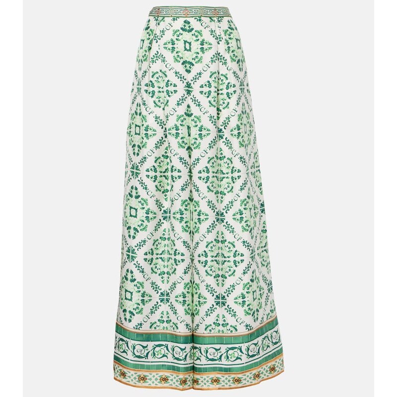 Camilla Printed silk palazzo pants