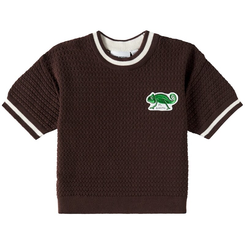 Mini Rodini Patch-appliquÃ cotton crochet top